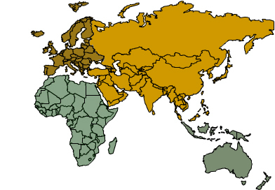 Map eastern hemisphere Map eastern hemisphere